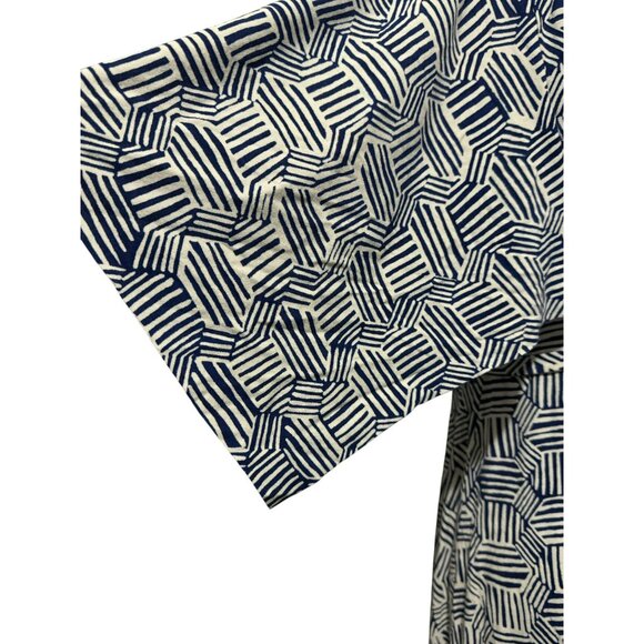 Chico's Blue & White Bryn Etched Tile Soft Knit Maxi Dress Sz 2 (M-12) Geo Print - Picture 7 of 9